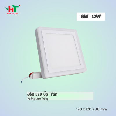 Đèn LED Ốp Trần Vuông Trắng