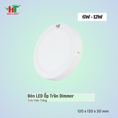 Đèn LED Ốp Trần Tròn Viền Trắng Dimmer