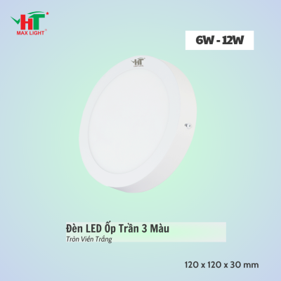 Đèn LED Ốp Trần Tròn 3 Màu